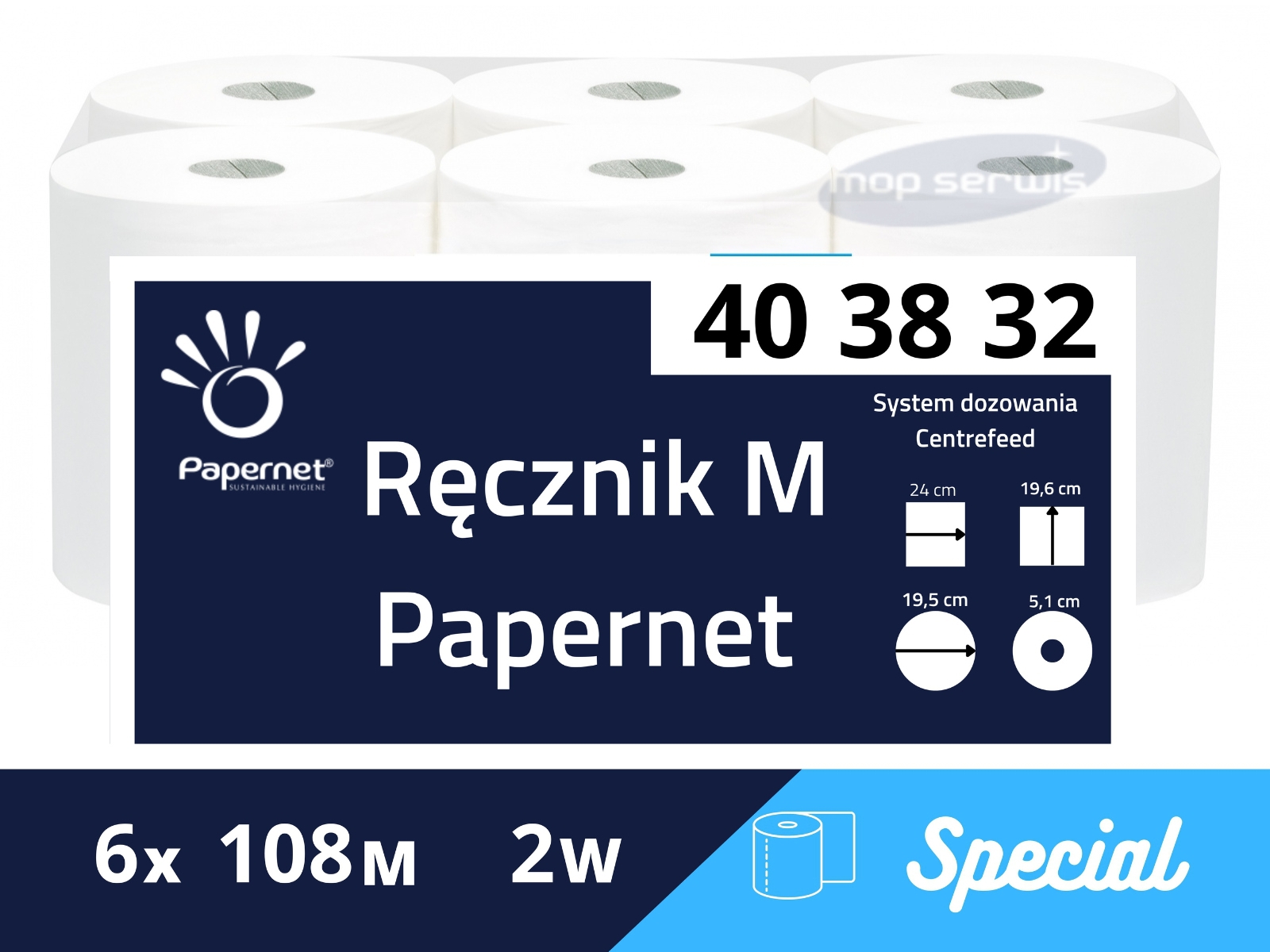 Ręcznik M 2W Papernet 403832 Special 108m 6 rolek